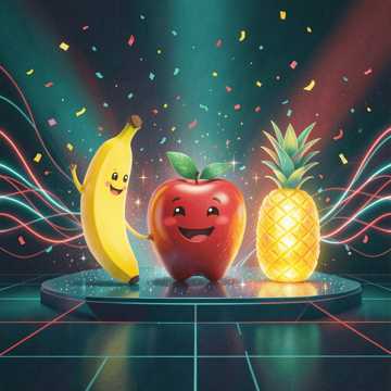  《香蕉、苹果和菠萝（3）》-suno原创