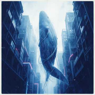 Blue Whale Over Neon Steel CityV1-suno原创