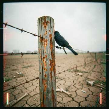 Crow on Rusted Fence-suno原创